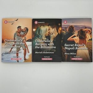 LOT 3 Harlequin Romance Fiction Larger Print‎ Novels Paperback Contemporary